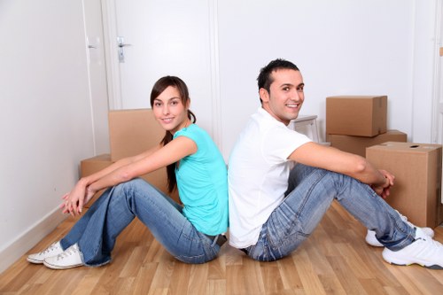 Carefully packed household items ready for small removals in Somerstown