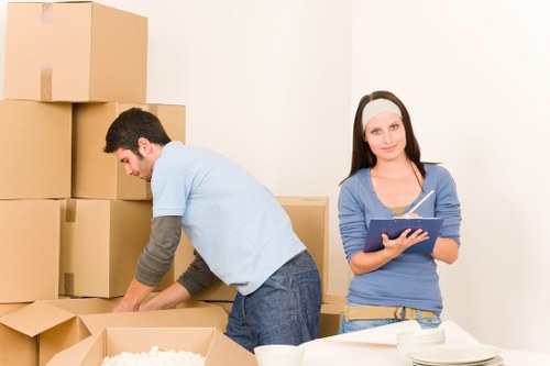 Carefully packed fragile items prepared for Somerstown removals